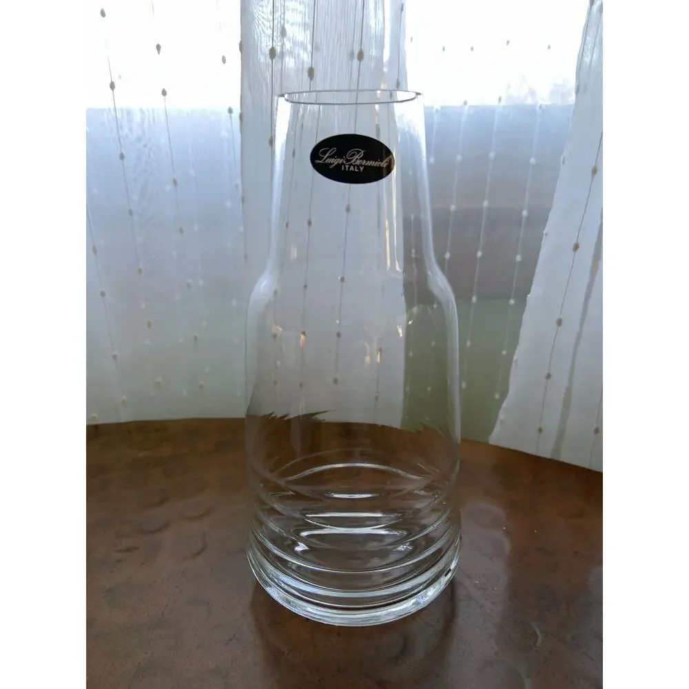 Crystal Carafe Decanter Wine Luigi Bormioli Glass Parma Italy New Vase